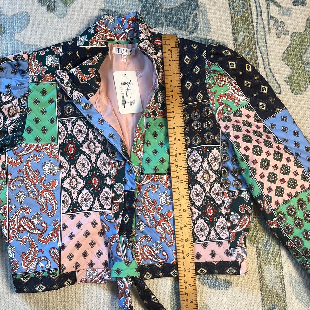 Colorful cropped Patchwork Jacket NWT - image 4